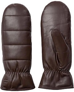 EdmundCC Leather Mittens Brown