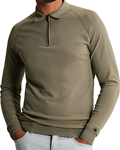 Long sleeve polo regular fit visco Dried Sage