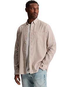 Long sleeve shirt Structure Stripe Mahogany