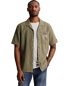 Short Sleeve Shirt Yarn dye struct Vetiver