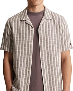 Short Sleeve Shirt Stripe new mesh Silver Birch