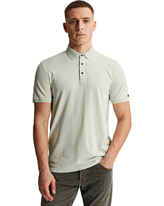 Short sleeve polo slim fit fine pi Blue Flower