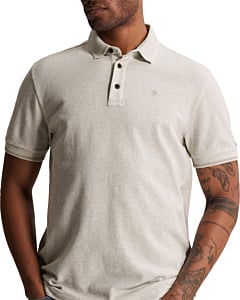 Short sleeve polo slim fit popcorn Naturel Melee