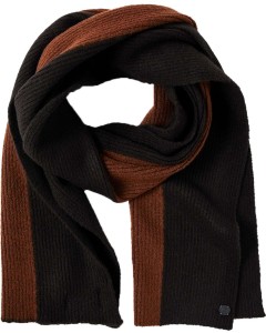 Knitted scarf with stripe black