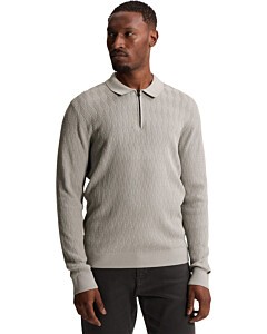 Half zip collar slim fit cotton mo Harbor Mist