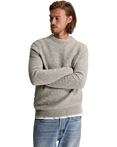 Crewneck regular fit wool stretch Lunar Rock
