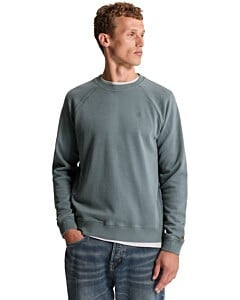 Crewneck regular fit twill Blue Mirage