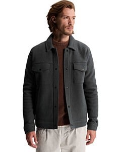 Button jacket regular fit boiled w Dark Slate