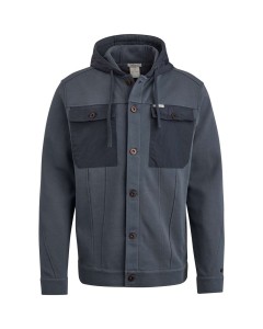 Hooded jacket cotton interlock ombre blue