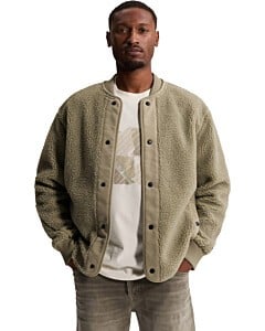 Button jacket relaxed fit sherpa Abbey Stone