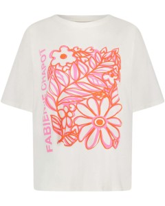 Fay bloom pink t-shirt ecru