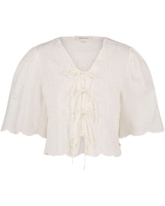 Sterre SS Top Cream embrodery