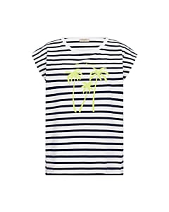 FQFenjal tee brilliant white & navy blue