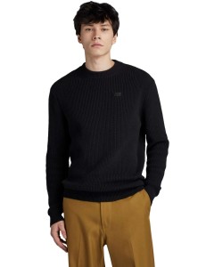 Pullover r knit black