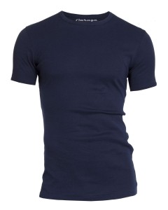 Basis t-shirt ronde hals semi bodyfit blauw