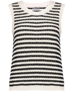 Singlet black/white knit