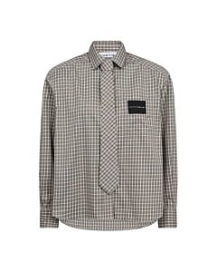 Chess Tie Shirt Beige