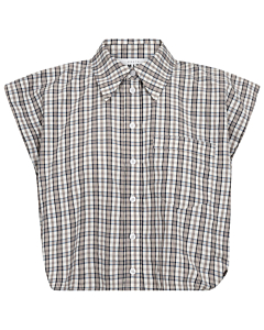 Dinnie ns mini check shirt off white&beige