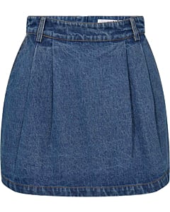 Denim Pleat Skirt Denim Blue