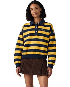 Graphic vintage rugby fleece stripe sweat