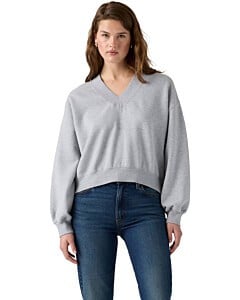 Vintage V neck sweat silver heather grey