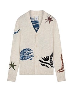 KUROSHIO KNITTED CARDIGAN WITH INTARSIA