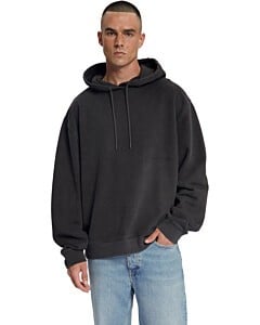 RIPPLET GARMENT DYED HOODED SWEAT