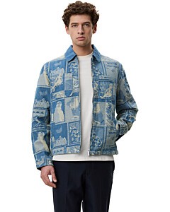 Stamp Jacquard Jacket Denim Blue