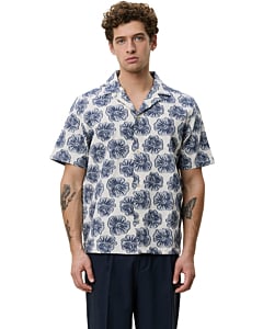 Dahlia Jacquard SS Shirt Dark Denim Blue