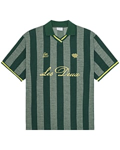 Stripe jacquard football jersey pine green