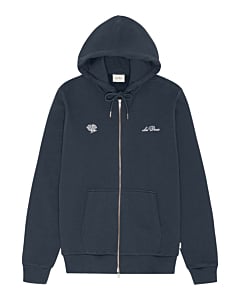 Deux zipper hoodie india ink blue