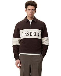 Zipper Rugby Sweatshirt Mole Brown