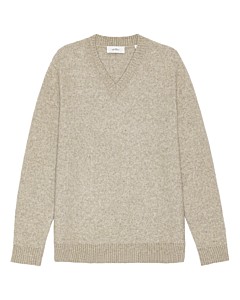 Melange V neck knit light sand melange