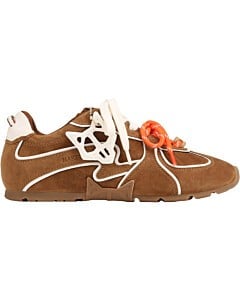 Adored Tan White Suede