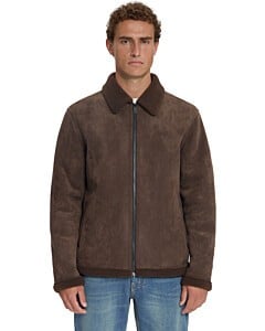 Jacket Fake Lammy Zipper Dark Brown