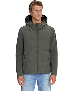 Jacket Corduroy Knitted Mix Hooded Army