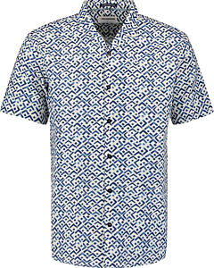 Shirt Short Sleeve Revers Collar Sl Indigo Blue