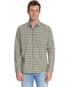 Shirt Stretch Allover Printed Moss