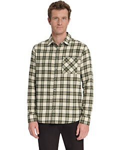 Shirt Yarn Dyed Flannel Check Stone