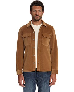 Overshirt Full Button Rib Sweat Caramel