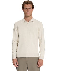Pullover Polo V Melange Stone