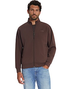Sweater Full Zip SU Collar Dark Brown