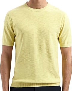 Pullover Short Sleeve Crew Neck Slu Yellow