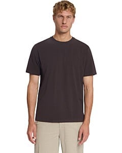 T-Shirt Crewneck Solid Basic Stretc Dark Brown