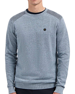Pullover Crewneck Plated Structure Dusty Blue