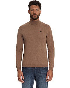 Pullover Turtle Neck Melange Light Brown