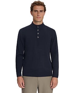 Pullover Half Button Melange Dark Night