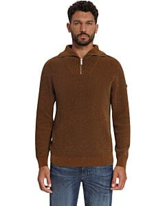 Pullover Half Zip High Neck Light W Caramel