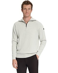 Pullover Half Zip Wing Collar Tuck Light Grey Mela