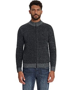 Cardigan Full Zip 2 Color Plated He Black